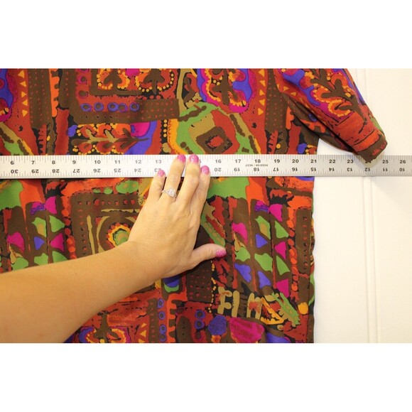 VINTAGE CHE STUDIO ALL OVER ART TO WEAR PRINT BLOUSE MADE IN USA SIZE MEDIUM M - Picture 4 of 9